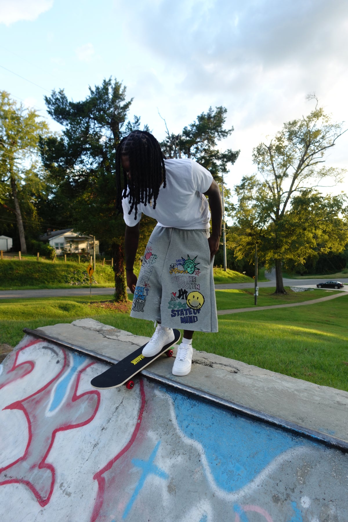 3/4 ART BAGGY SHORTS