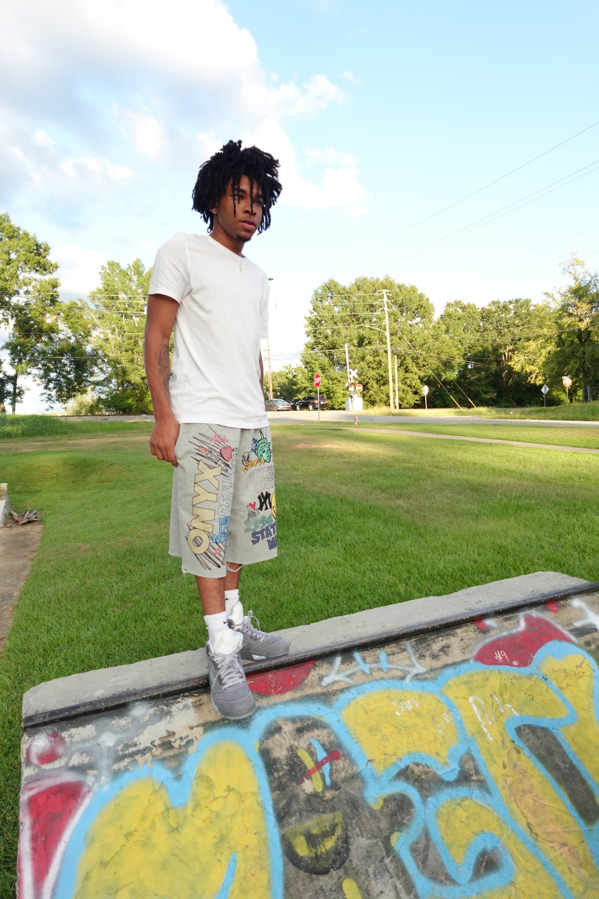 3/4 ART BAGGY SHORTS