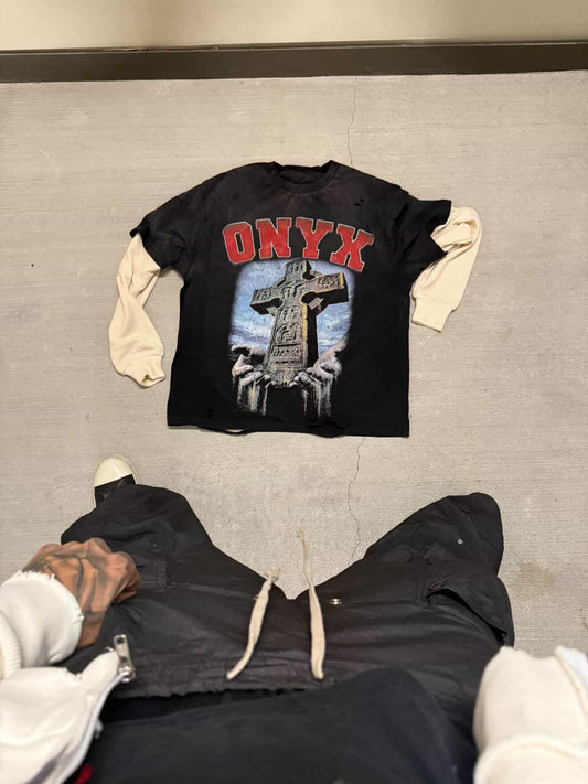 CROSS DOUBLE LAYERED TEE